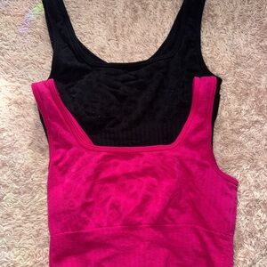 All in Motion Black and Pink Crop Tops